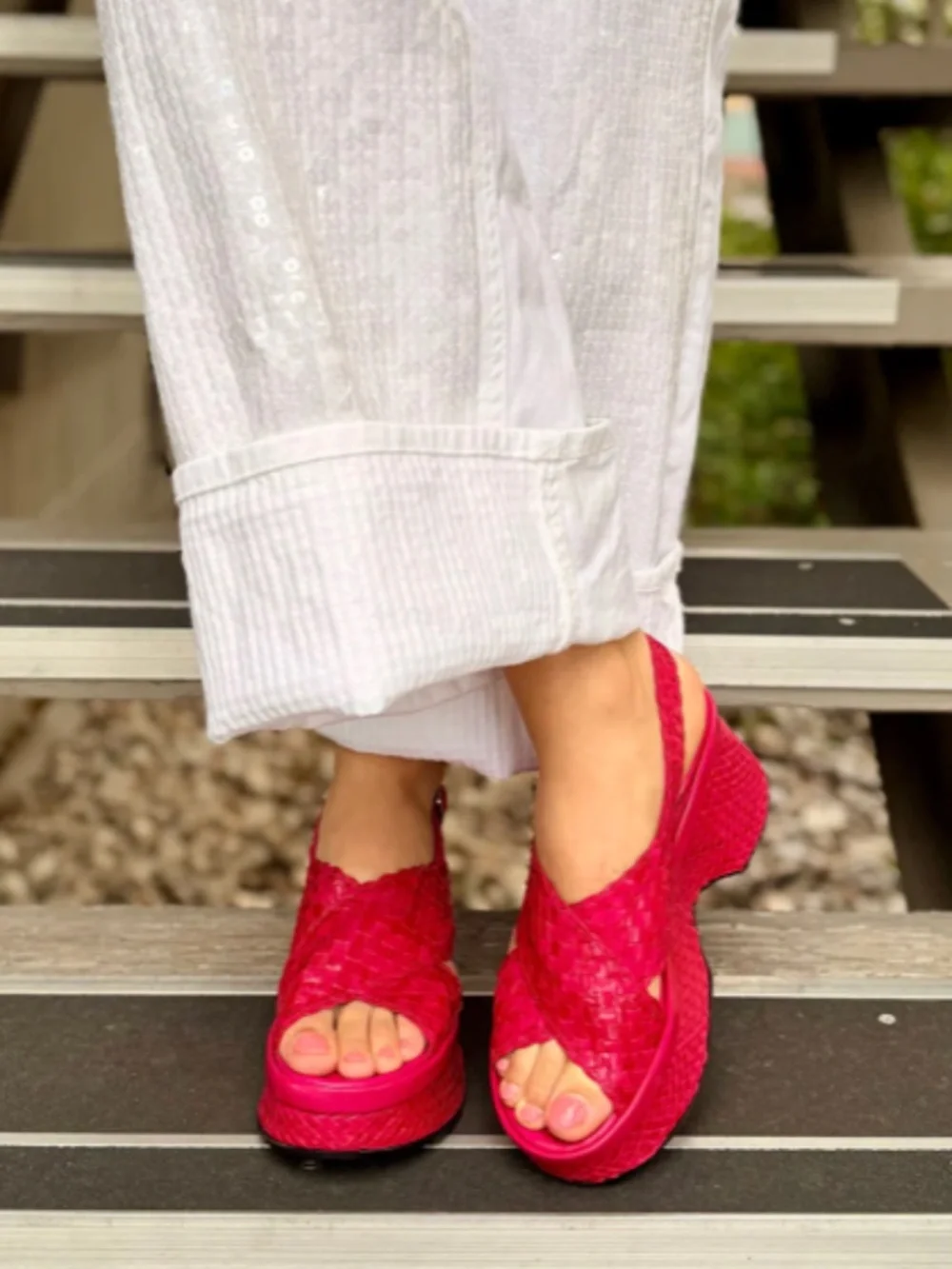 Pons Quintana Woven Platform Lillie 11494.T00 in Lirio Trenzado